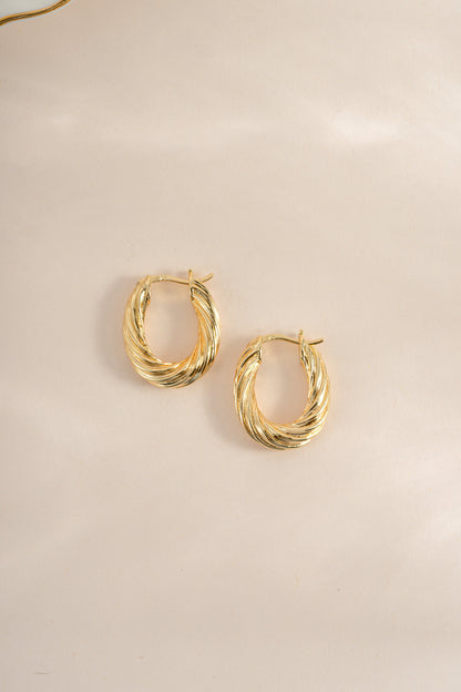 Oval Textured Hoops