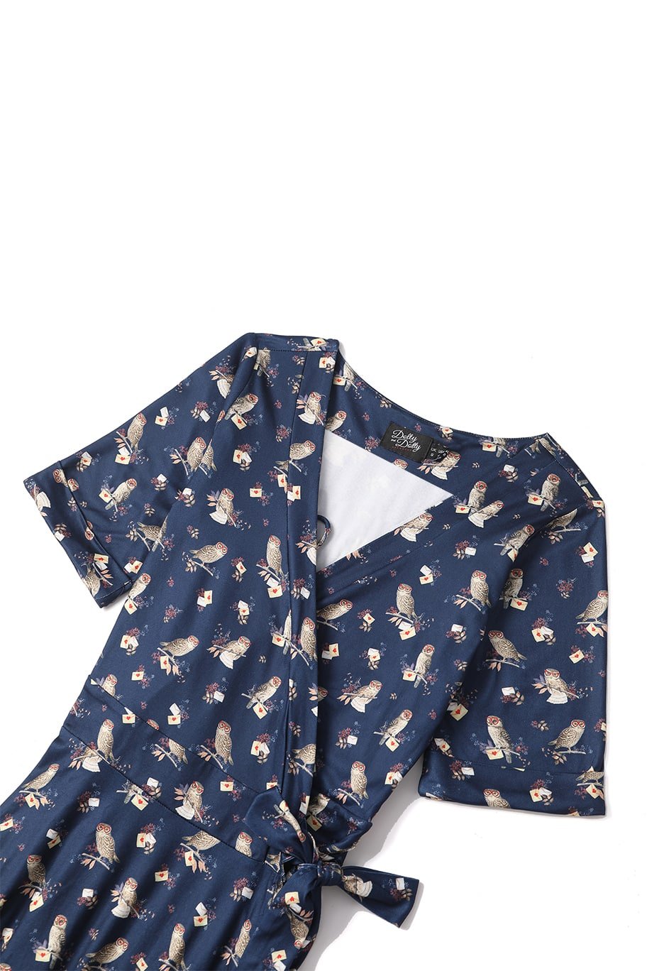 Matilda Oxford Blue Owl Wrap Dress