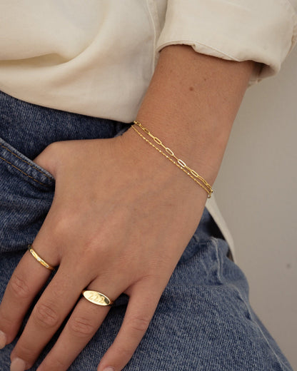Paperclip & Chain Bracelet Set
