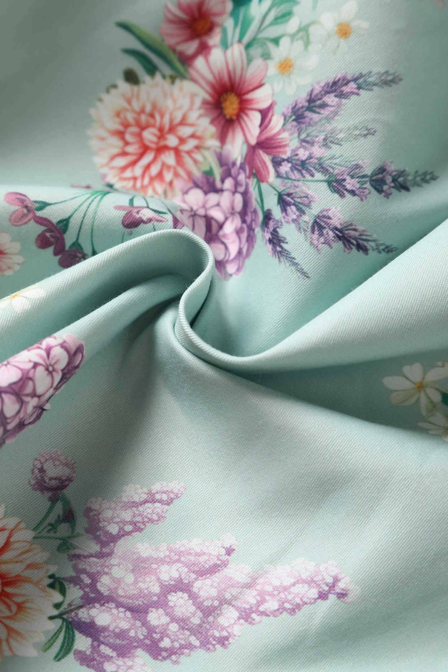 Amanda Pastel Floral Swing Dress In Light Green