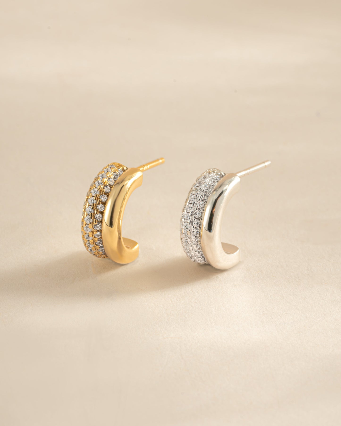 Pavé Double Hoop Earrings
