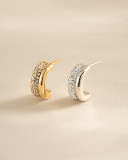 Pavé Double Hoop Earrings