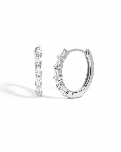 Pear Stone Hoops