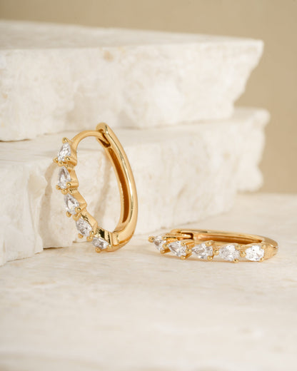 Pear Stone Hoops