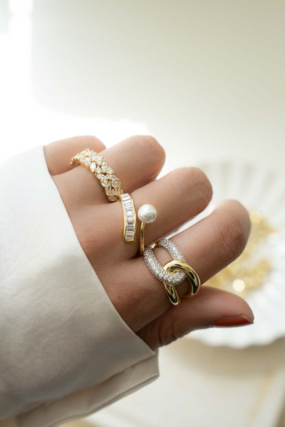 Pearl Baguette Ring