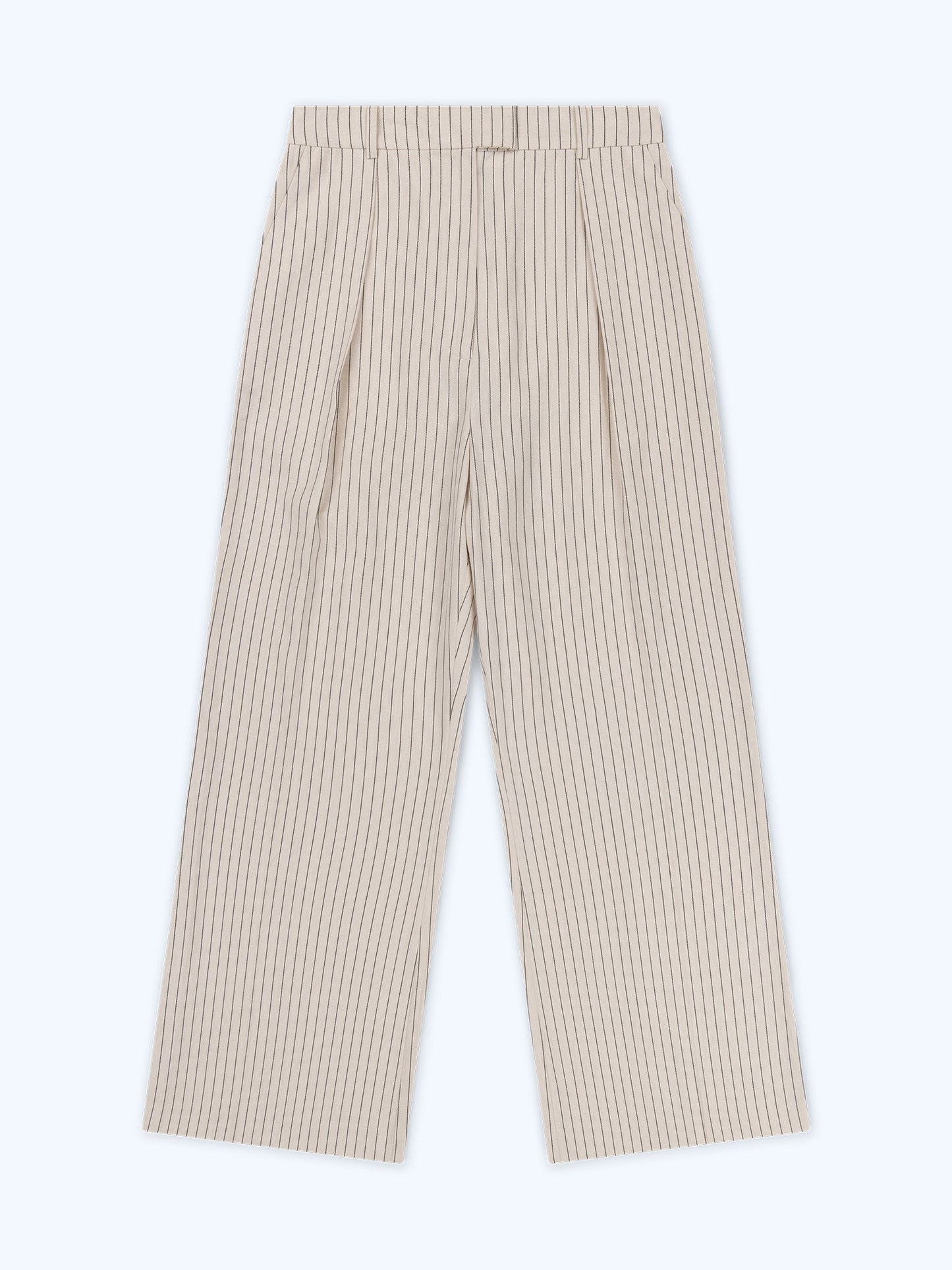 Pearl Trouser in Cream and Black Stripe