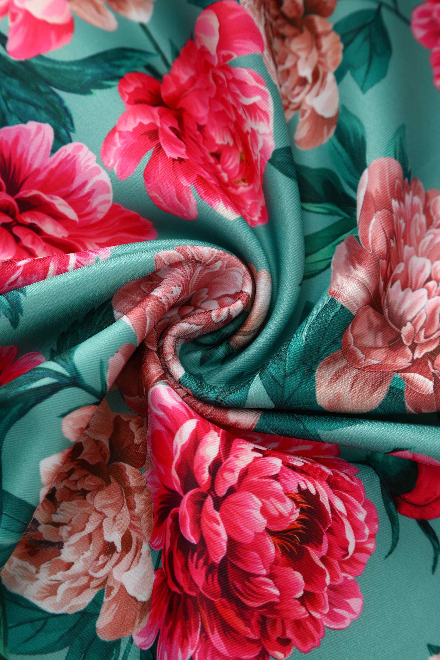 Lily Pink Peony Off Shoulder Dress In Mint Green