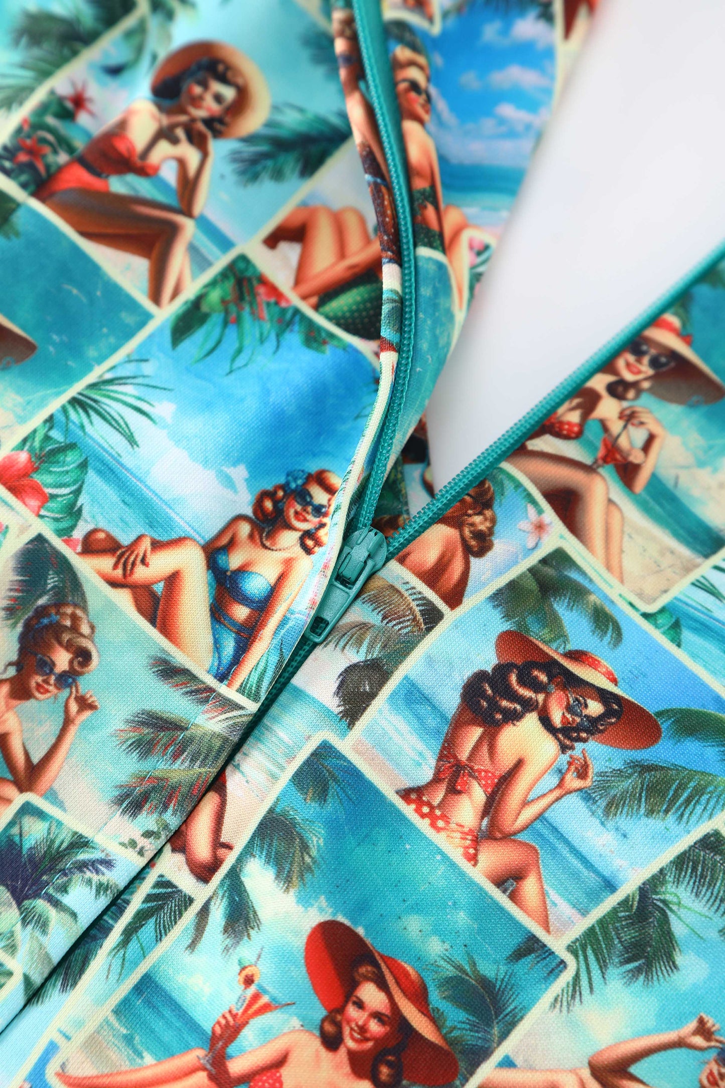 Lily Pinup Postcard Off Shoulder Dress