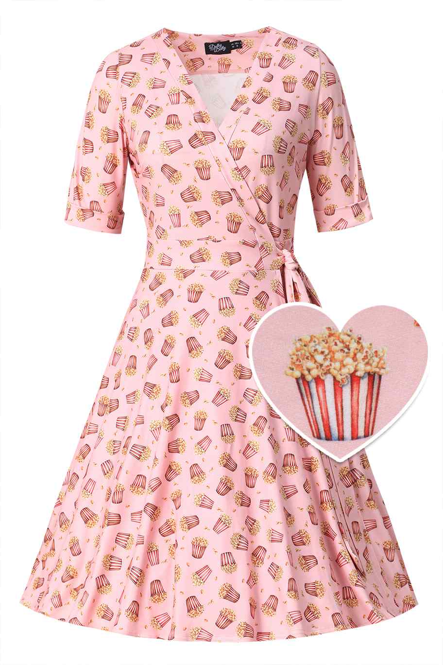Matilda Popcorn Wrap Dress In Light Pink