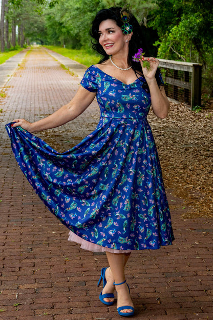 Lily Purple Peacock Circle Dress