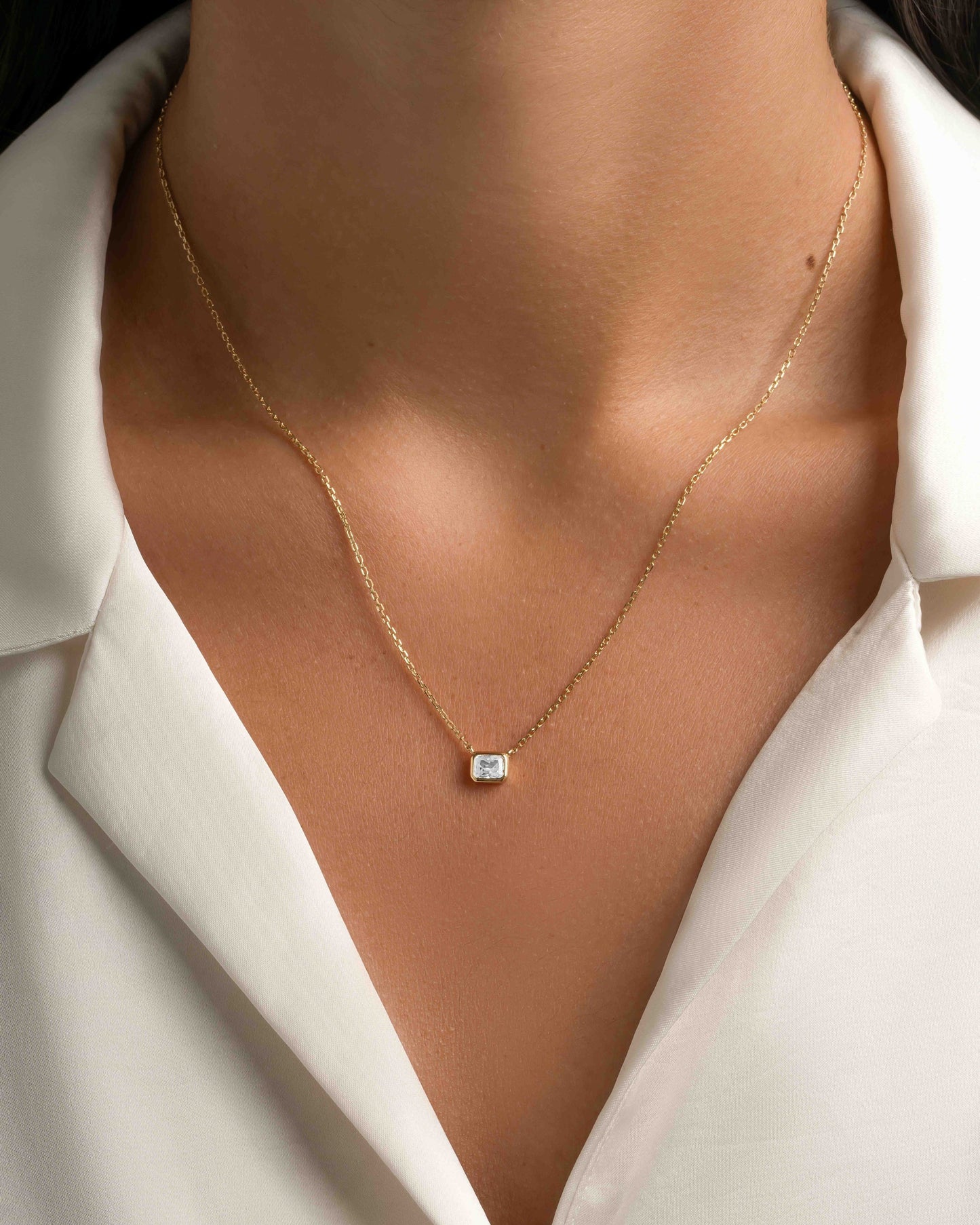 Radiant Bezel Necklace