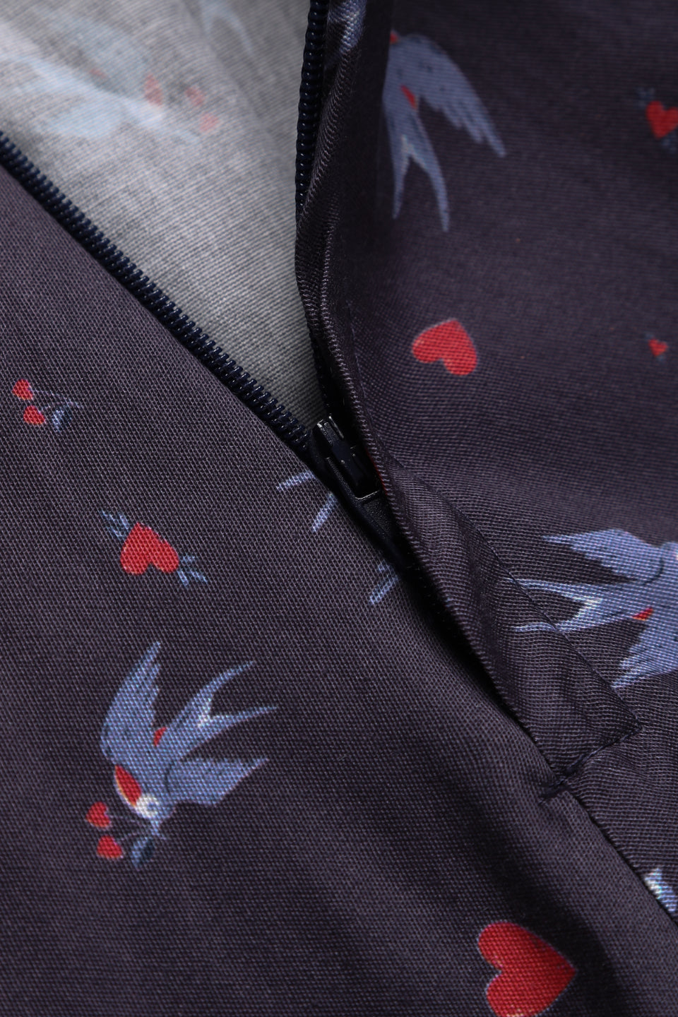 Penelope Navy Blue Swallow Shirt Dress