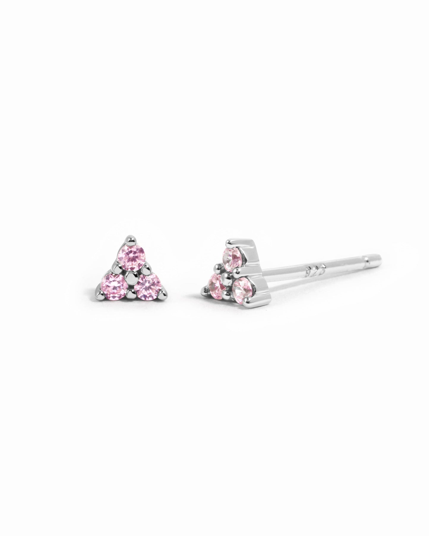Tiny Rose 3 Stone Studs