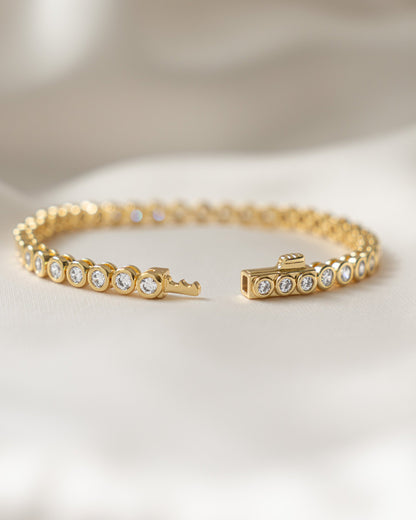 3mm Round Bezel Tennis Bracelet