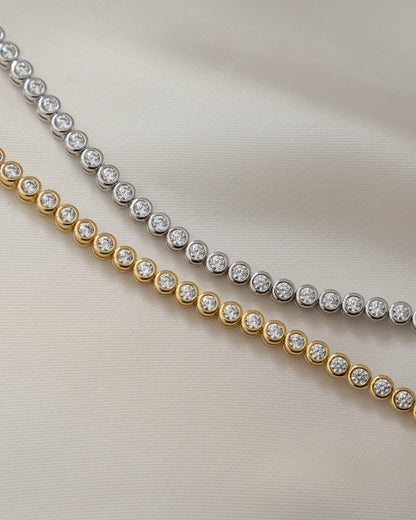 3mm Round Bezel Tennis Bracelet