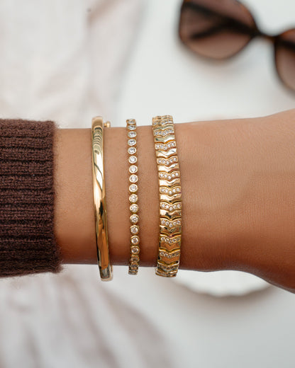 2.5mm Round Bezel Tennis Bracelet