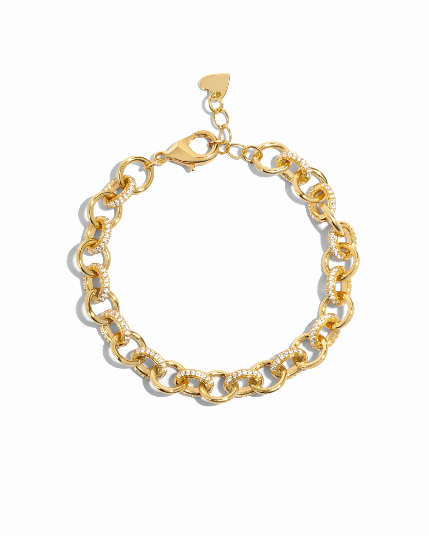 Round Pave Link Bracelet