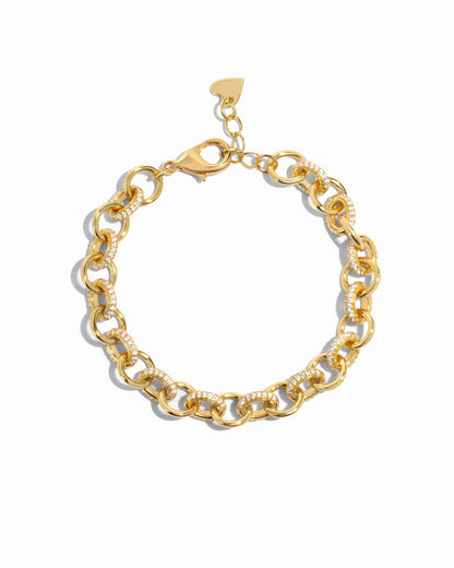 Round Pave Link Bracelet