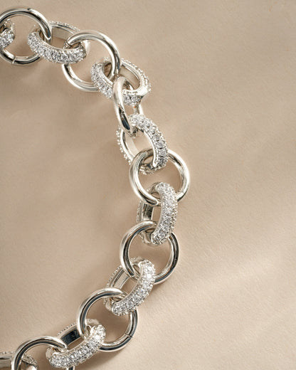 Round Pave Link Bracelet