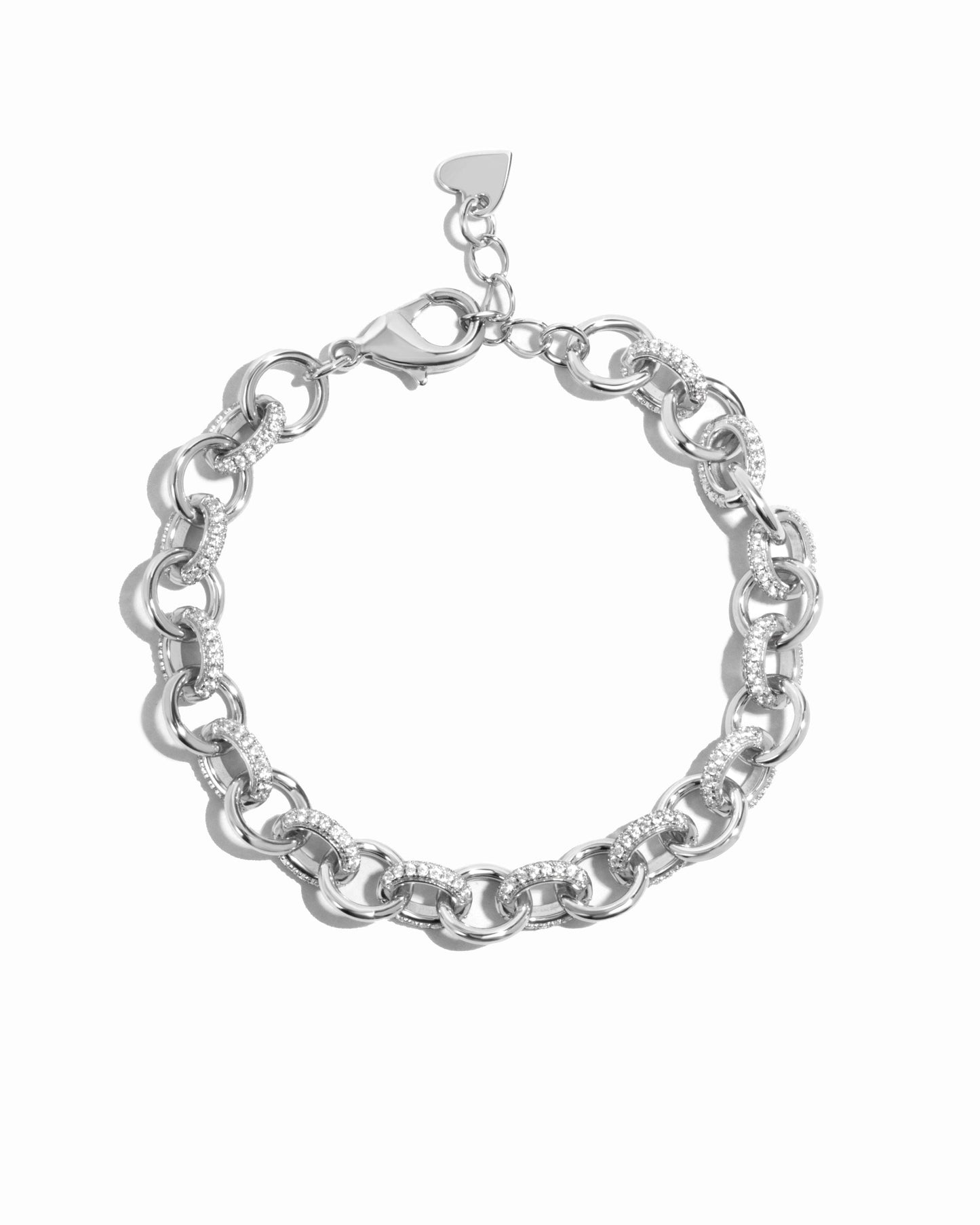 Round Pave Link Bracelet