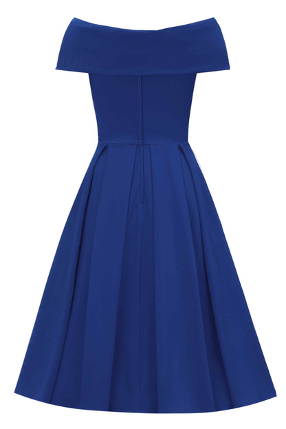 Beverly Royal Blue Off Shoulder Dress