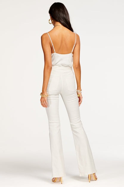Helena High-Rise Flare Jean | WHITE