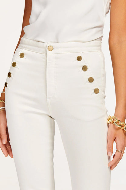 Helena High-Rise Flare Jean | WHITE