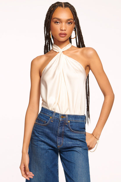 Harriet Silk Halter Tank Top