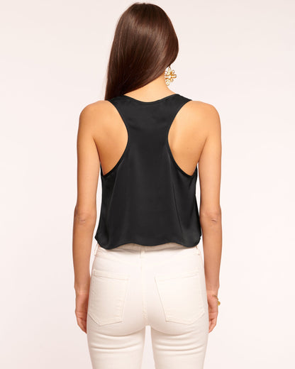 Margaret Racer Back Tank Top | BLACK