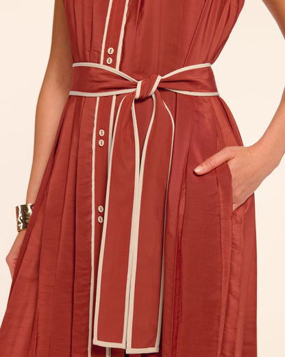 Kenneth Button Down Pleated Midi Dress