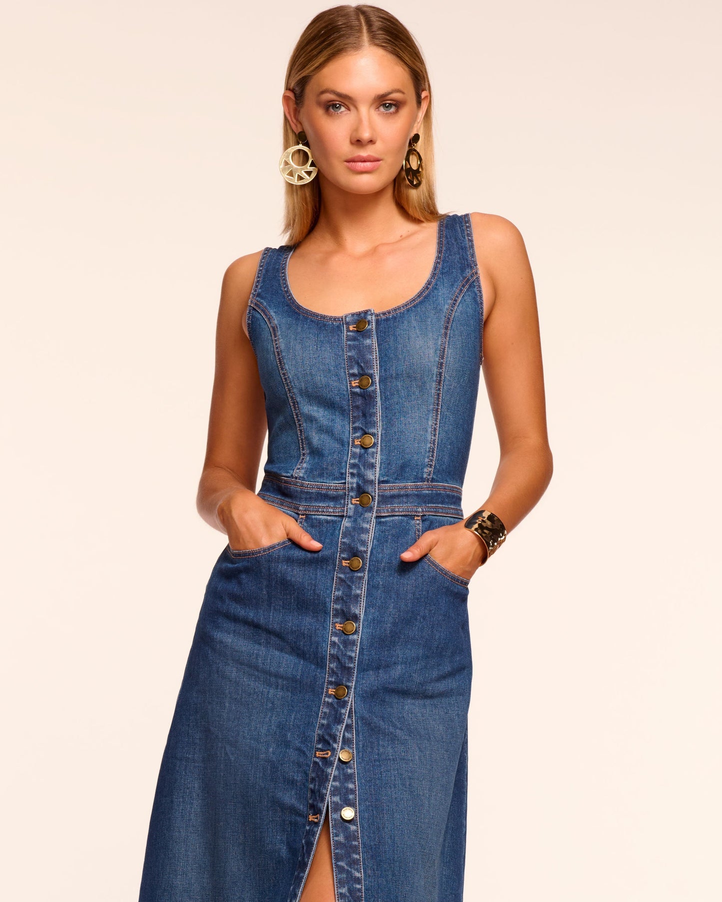 Madeleine Sleeveless Denim Maxi Dress