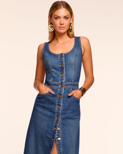 Madeleine Sleeveless Denim Maxi Dress