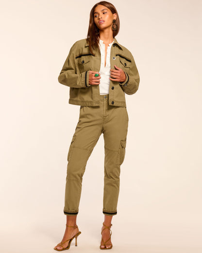 Isabelle Canvas Ankle Length Pant | SAFARI GREEN