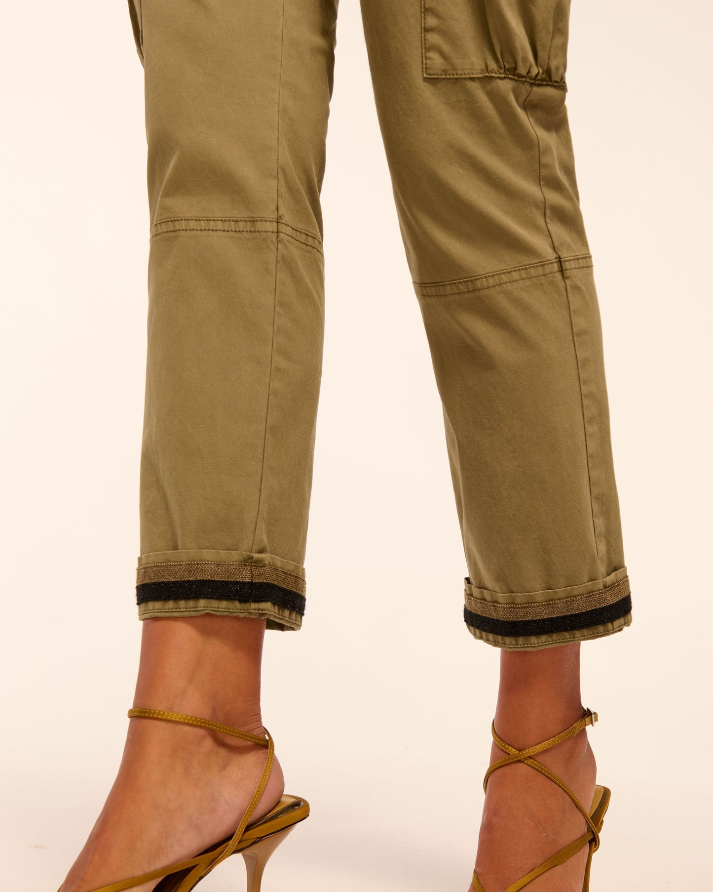 Isabelle Canvas Ankle Length Pant | SAFARI GREEN