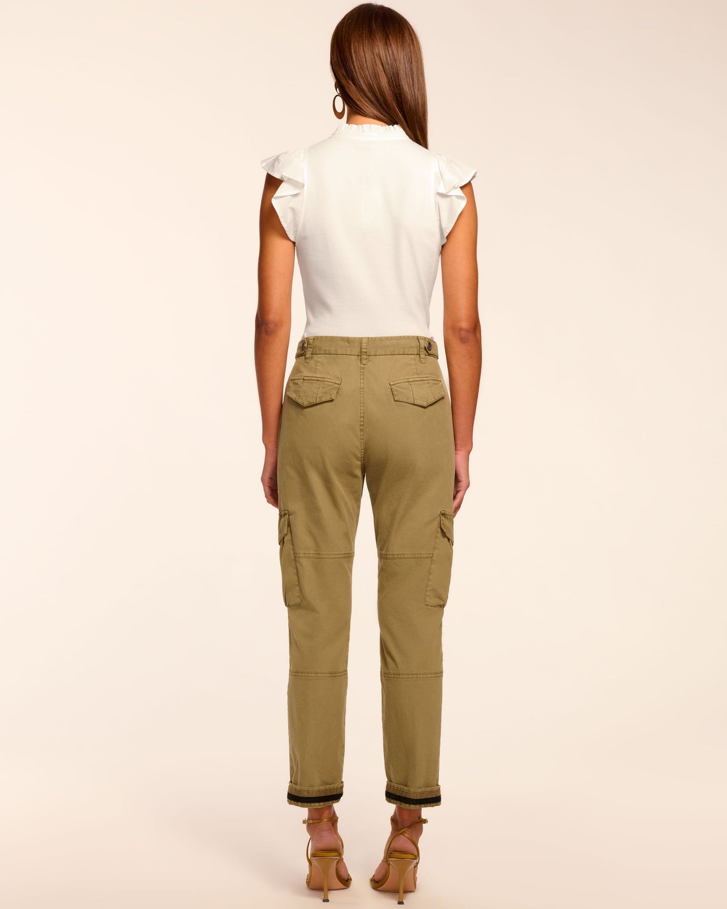 Isabelle Canvas Ankle Length Pant | SAFARI GREEN