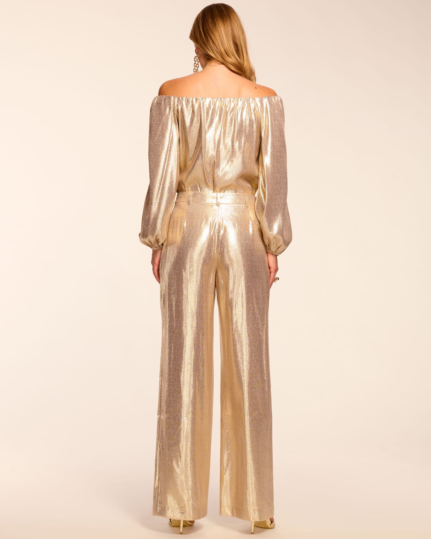 Izzy Silk Lamé Wide Leg Pant