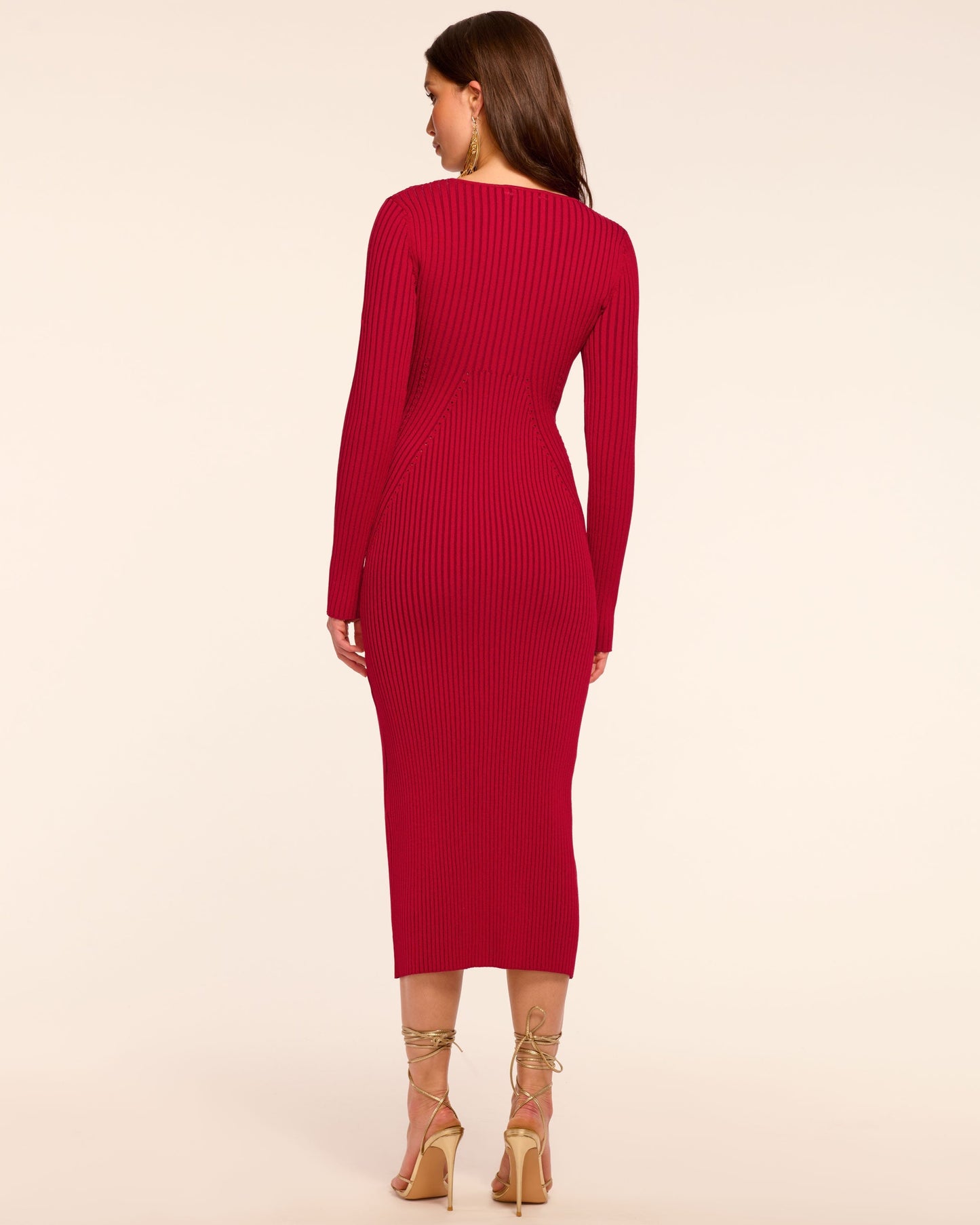Logan Rib Knit Long Sleeve Midi Dress