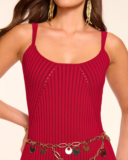 Lidia Rib Knit A-Line Mini Dress