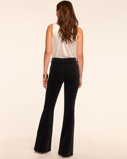 Helena High-Rise Velvet Flare Jean