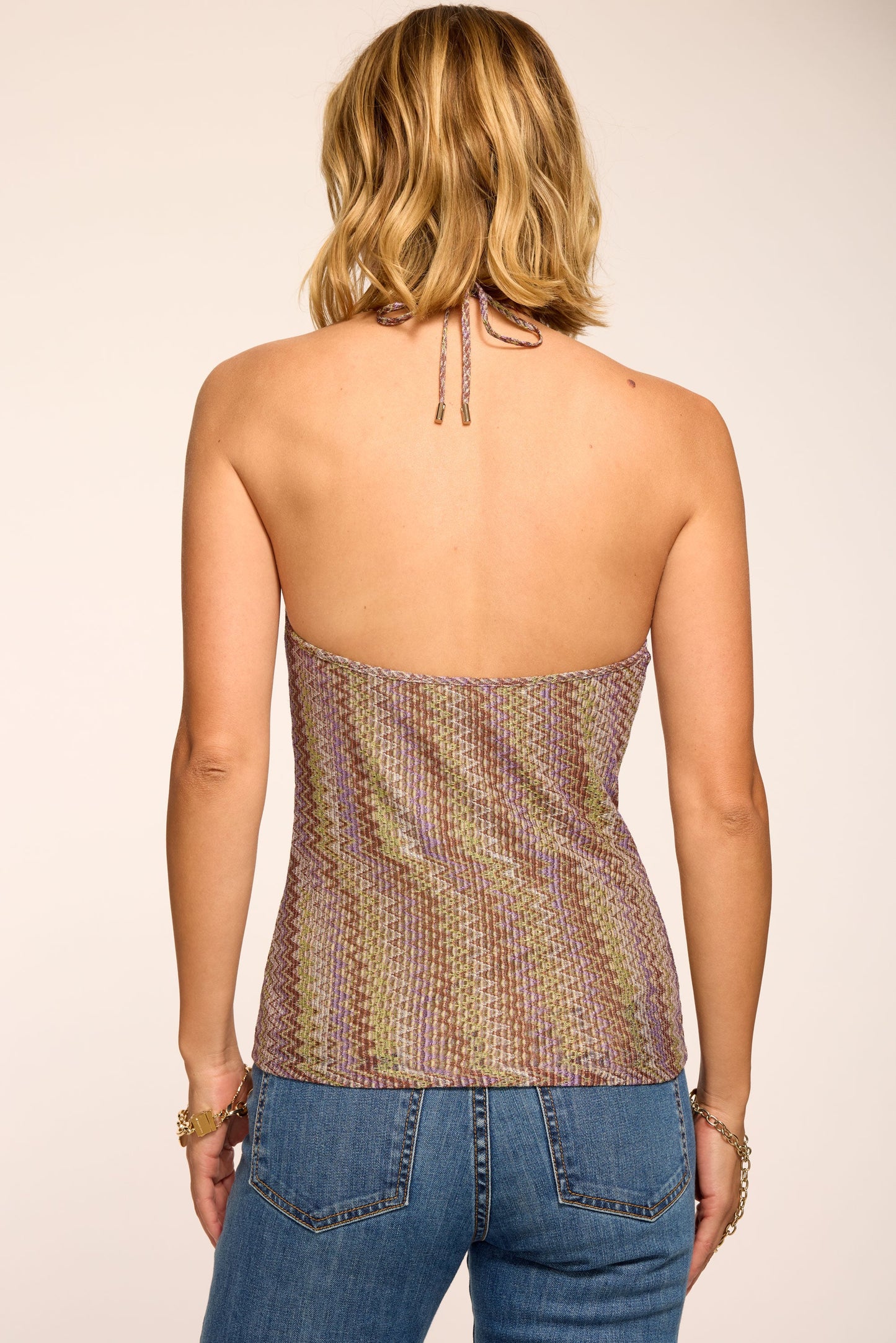 Mallie Metallic Lurex Knit Tank Top