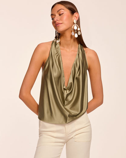 Harriet Silk Halter Tank Top | SAFARI