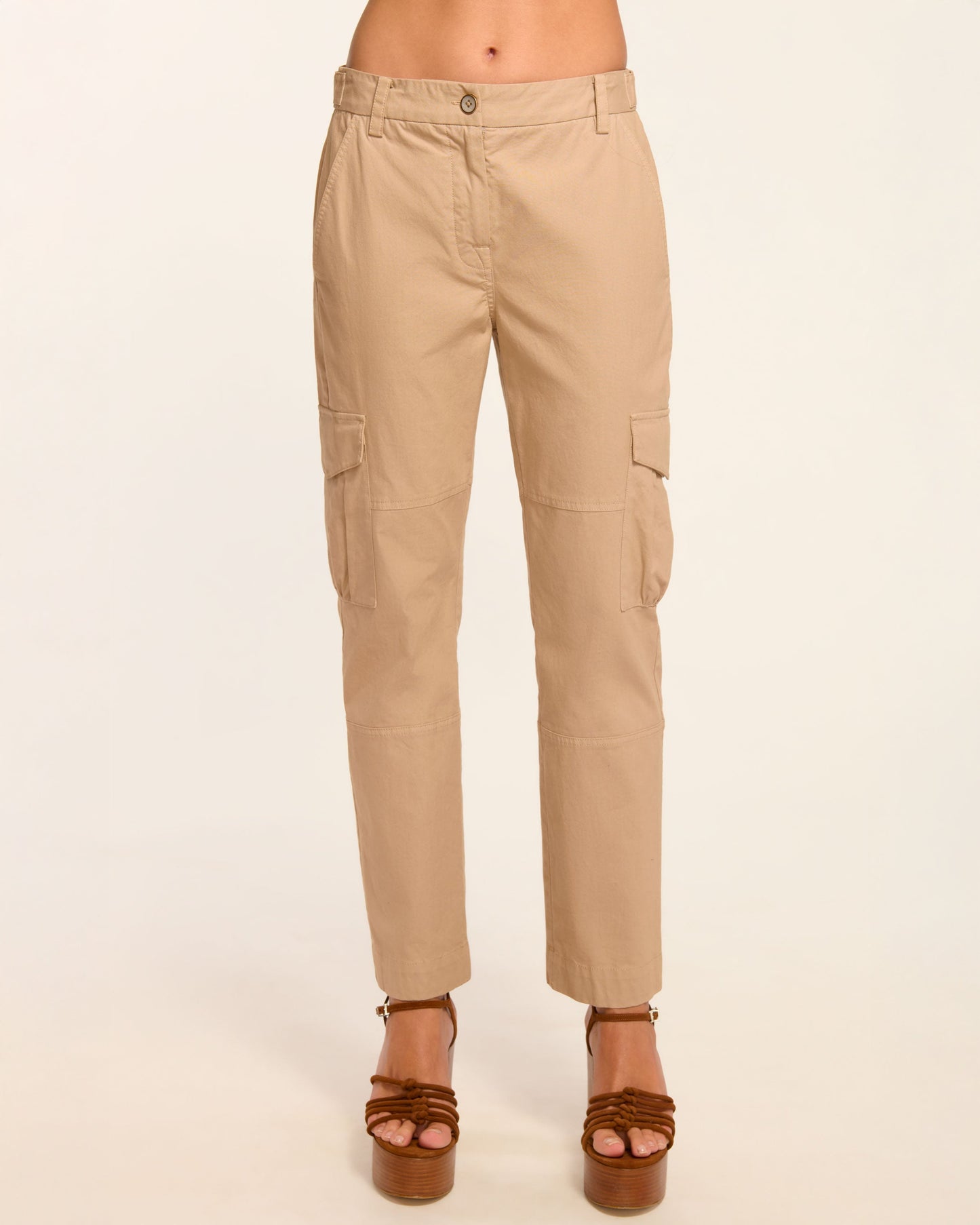 Isabelle Canvas Ankle Length Pant | SANDSTONE
