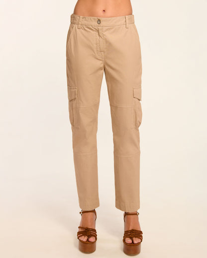 Isabelle Canvas Ankle Length Pant | SANDSTONE