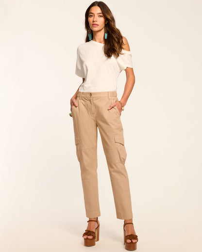 Isabelle Canvas Ankle Length Pant | SANDSTONE