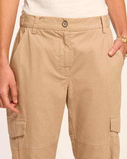 Isabelle Canvas Ankle Length Pant | SANDSTONE