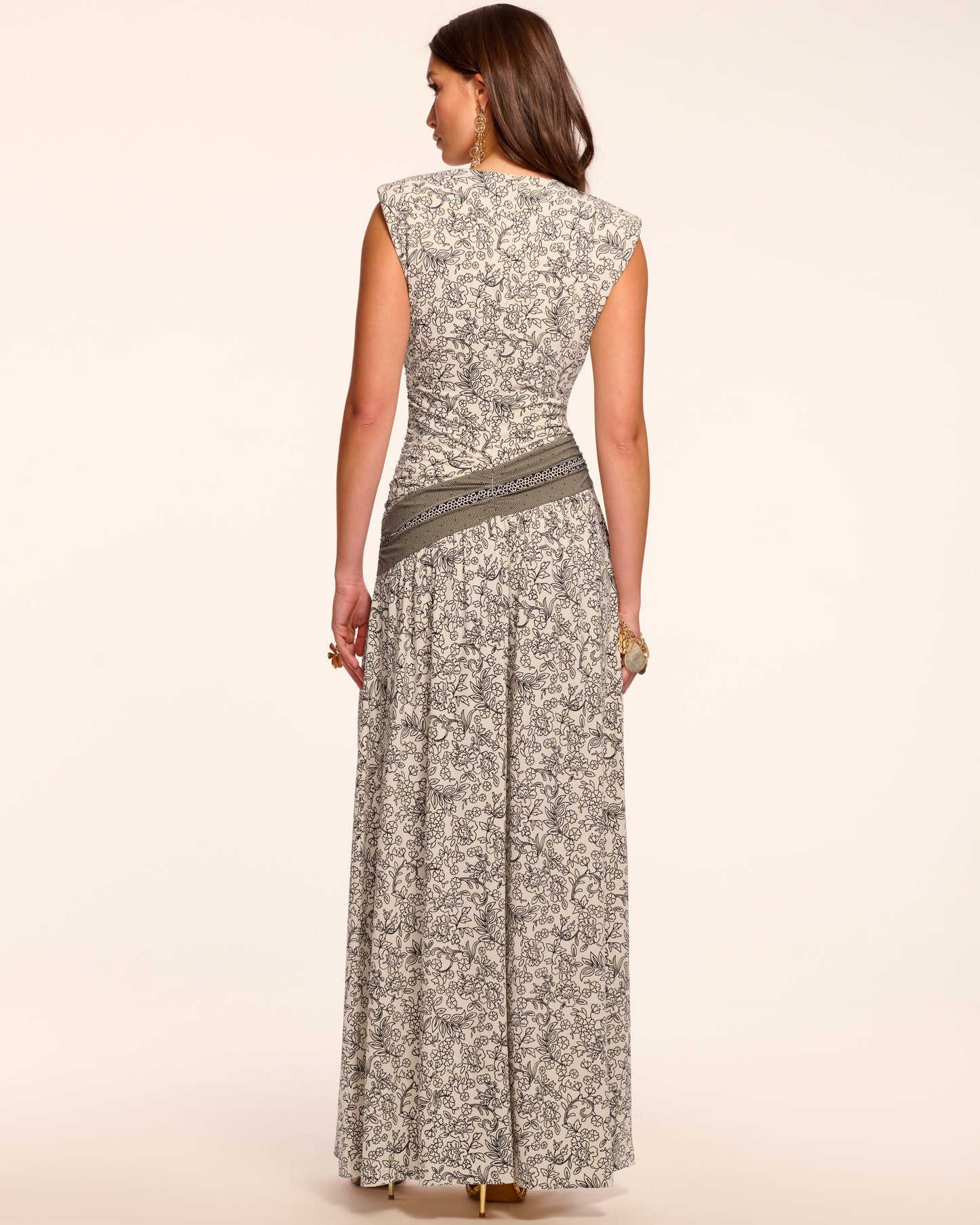 Jamie Jersey Ruched V-Neck Maxi Dress