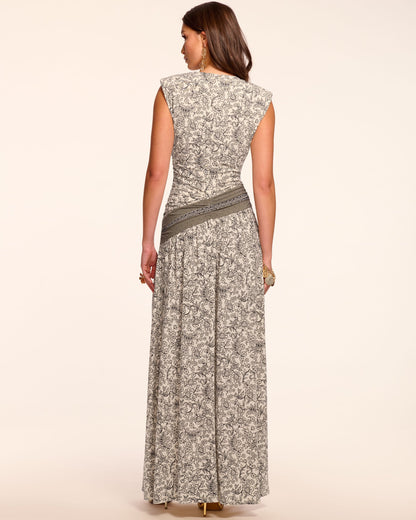 Jamie Jersey Ruched V-Neck Maxi Dress