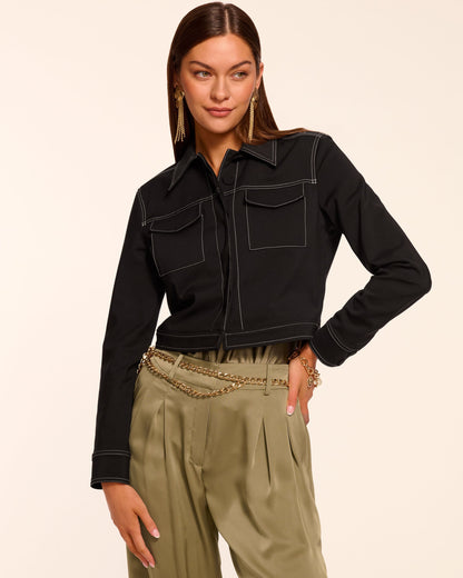 Marrie Stitched Stretch Cotton Jacket