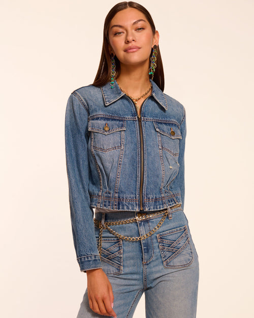 Jannah Distressed Denim Jacket