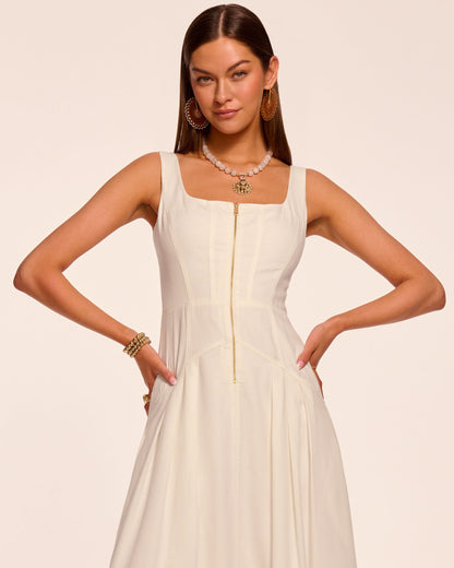 Moira Zip Front Midi Dress